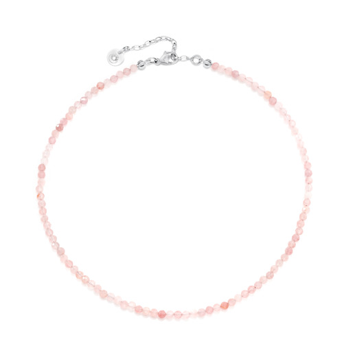 chokery Choker na szyję z kwarcu różowego