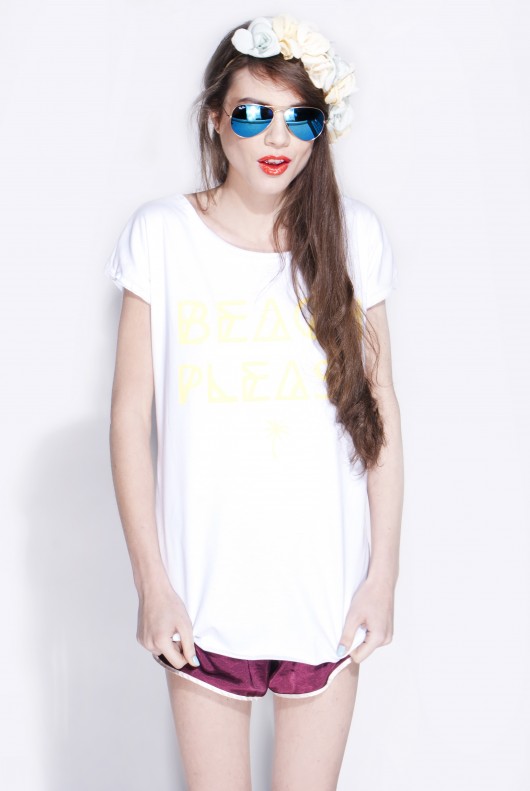 t-shirt damskie Beach Please - tshirt white