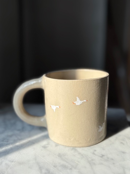 kubki i filiżanki Duży Ceramiczny Kubek Handmade 450 ml z Gąskami