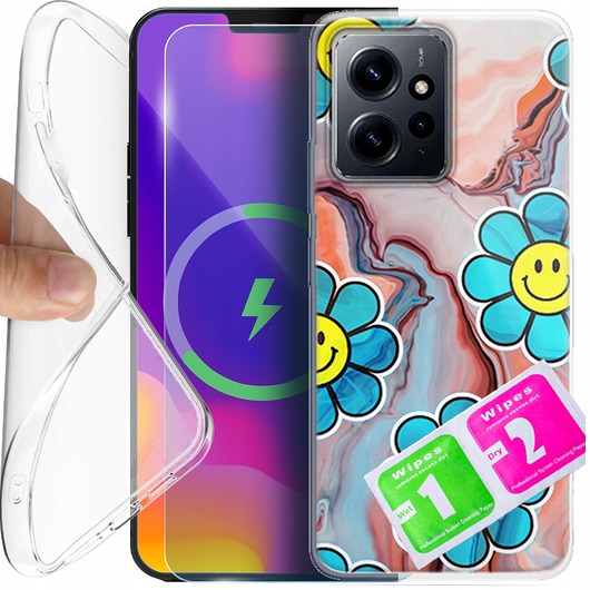 etui na telefon Etui slim clear do Xiaomi Redmi Note 12 4G i wzory do wyboru + szkło 9H