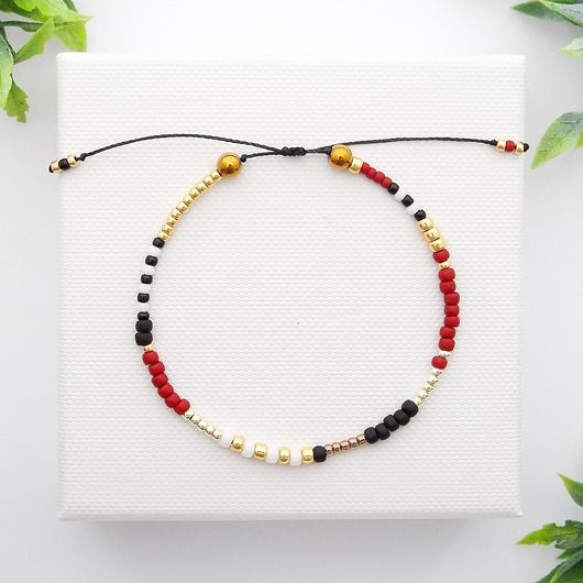Bransoletka Minimal Hematite - Red and Gold Ilovehandmade