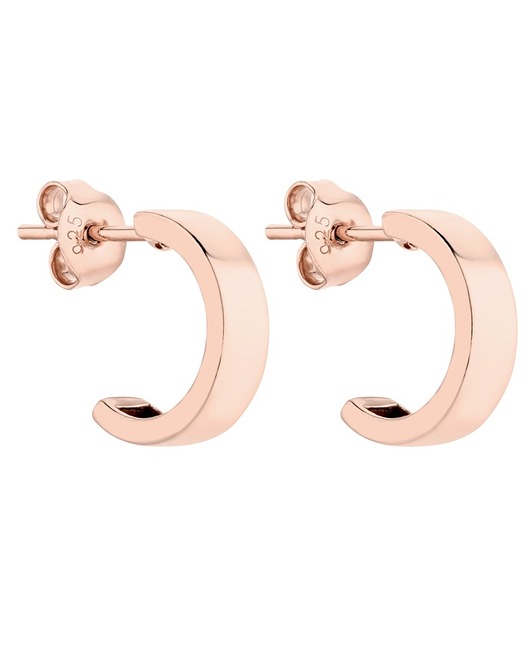 kolczyki pozłacane Kolczyki półkola z różowego złota