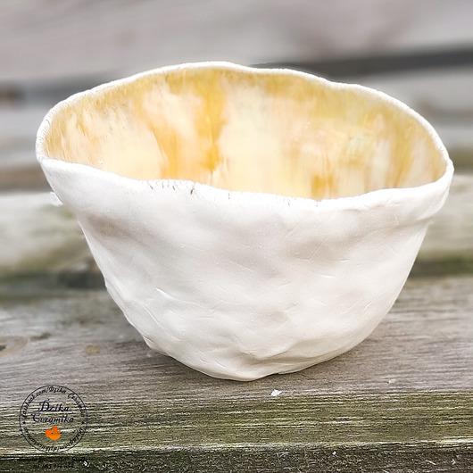 miski i misy Miseczka z porcelany ,,biały kwiatek 2"