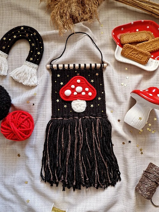 makramy Makatka muchomor, grzybek