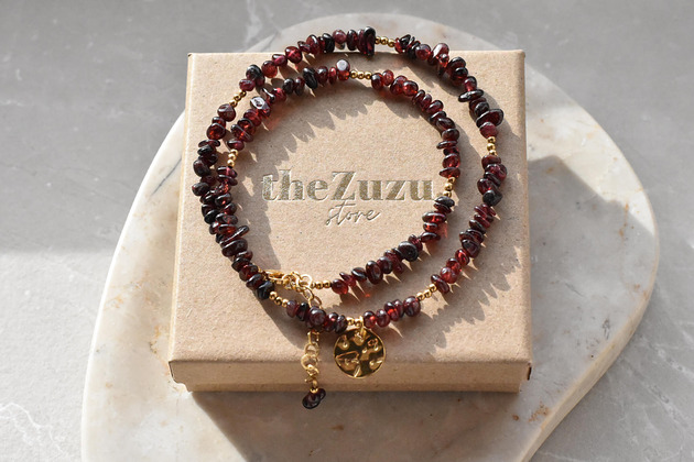 naszyjniki - inne Naszyjnik z granatem i hematytem