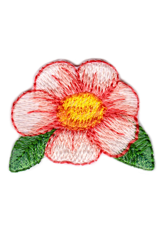 naszywki na ubrania Naszywka naprasowanka KWIATEK KORAL termo haft dla dzieci 4,1x3,2cm koralowa