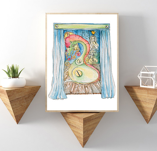 KSIĘŻNICZKA I SMOK... art print a4 Parallel World