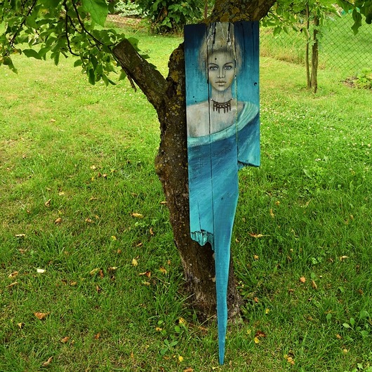 obrazy Kobieta, postać, obraz na starych deskach