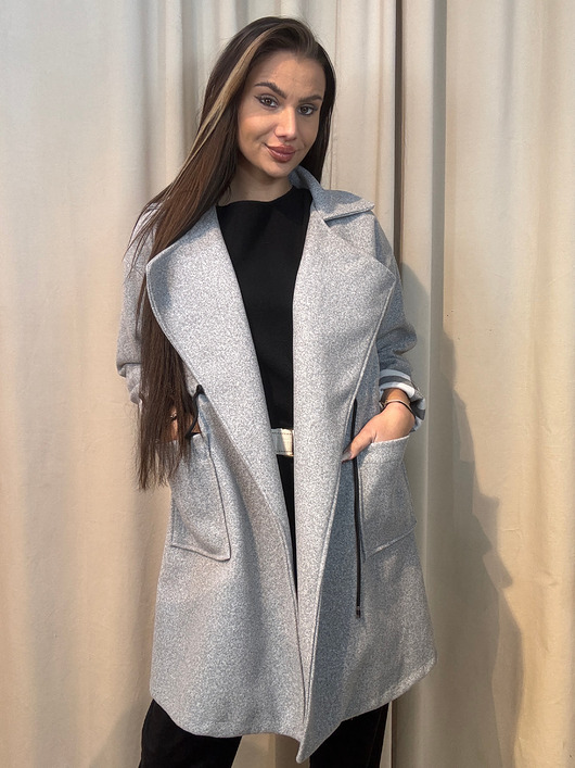 płaszcze damskie Taliowany płaszcz Grigio