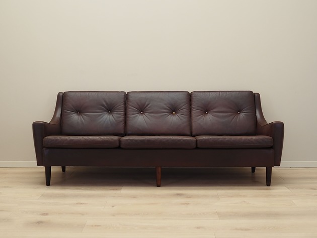 sofy i szezlongi Sofa skórzana brązowa, duński design, lata 60, designer: Edmund J