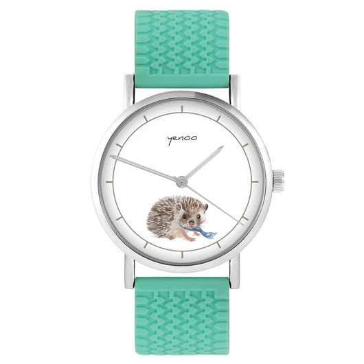 zegarki damskie Zegarek - Jeżyk - silikonowy, turkus