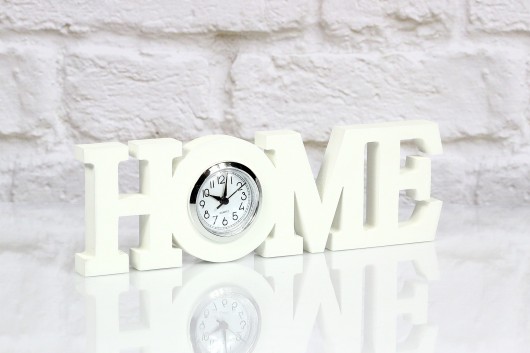 Zegar home stołowy na komodę biały amdecor