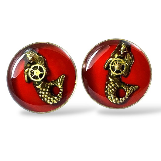 spinki do mankietów Spinki do mankietów - SYRENKA WAWA (RED)