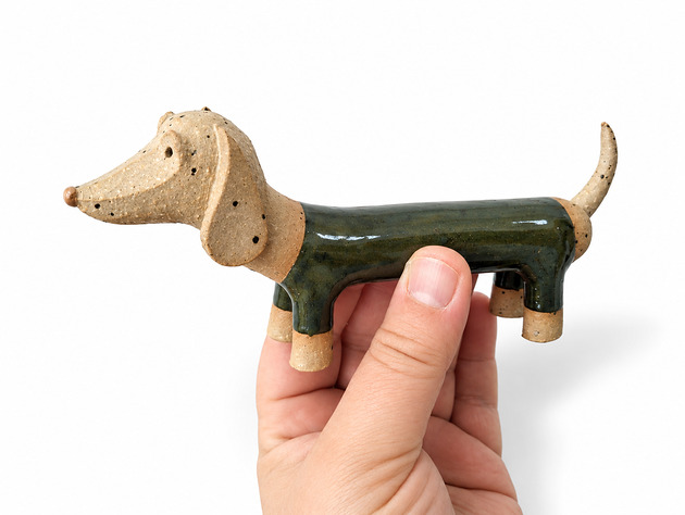 figurki i rzeźby Ceramiczny jamnik
