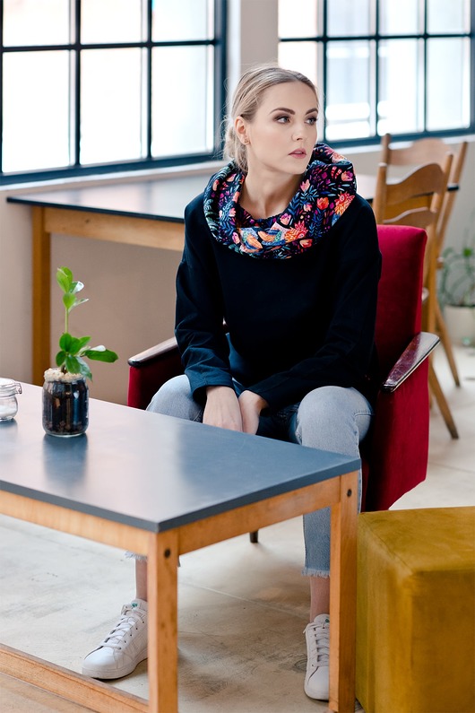 Boho Wild Hood, bluza z komino- kapturem OKEE