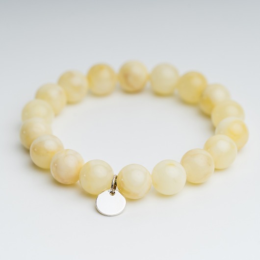 bransoletki z kamieni naturalnych Bransoletka personalizowana bursztyn mleczny