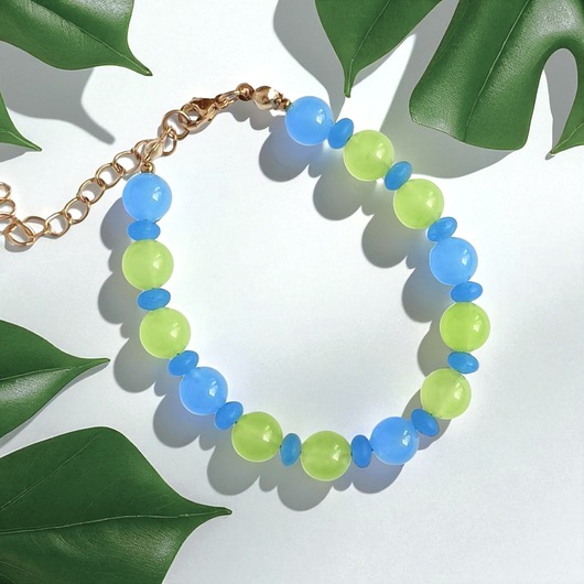 bransoletki z kamieni naturalnych Bransoletka : summer collection : lime in the sky