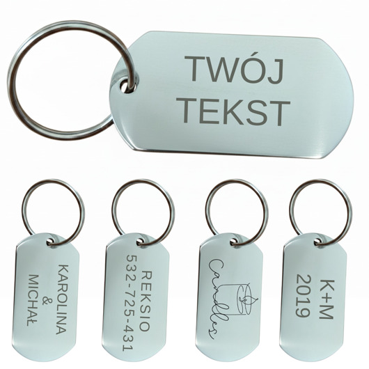 breloki Brelok Identyfikator Zawieszka do Kluczy z Grawerem IMIENIEM na Prezent