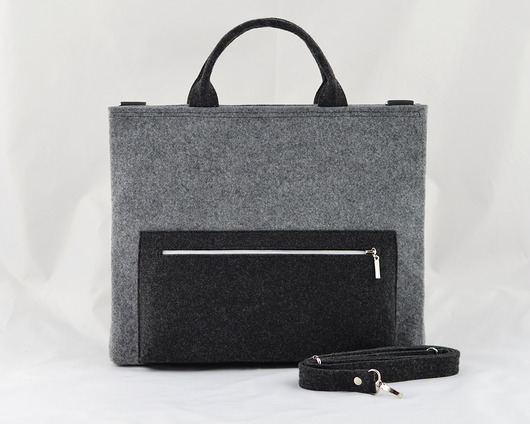 Duża Filcowa Torebka - Laptopówka Minimalizm Green Sheep