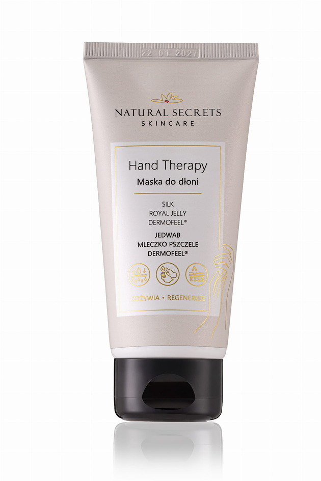kremy do dłoni i stóp Hand Therapy - maska do dłoni z proteinami jedwabiu