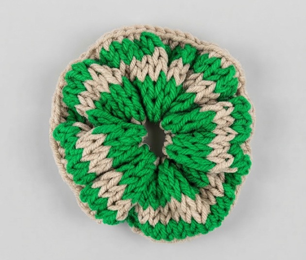 gumki do włosów Wełniana scrunchie w paski