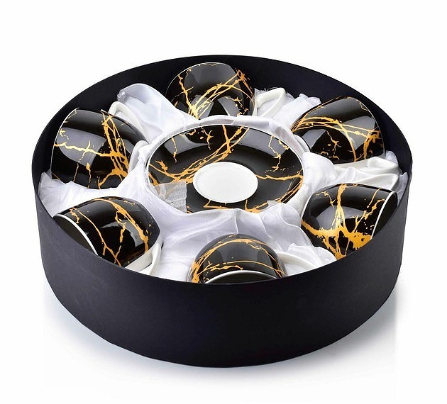 Filiżanka Porcelanowa 6 szt. Komplet Gold MIA home