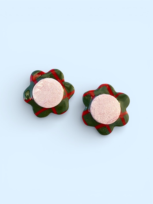 kolczyki z masy plastycznej Kolczyki Kwiatki Chess