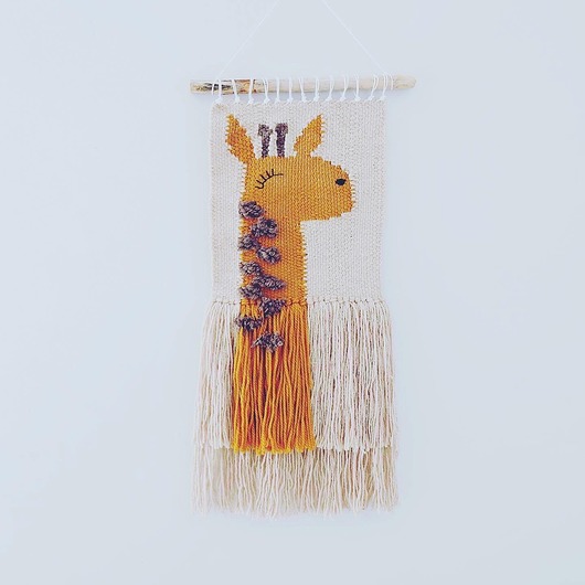 Makatka  Makrama Żyrafa wool and stick