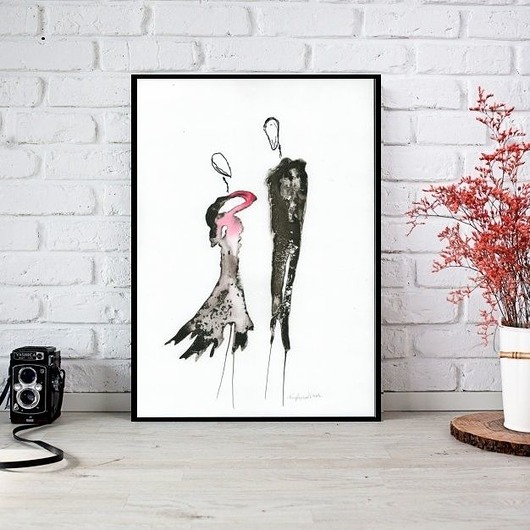 Grafika czarno-biała A4 wykonana ręcznie. Krystyna Siwek Art