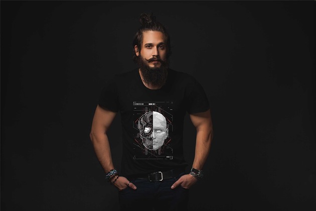 t-shirty męskie Koszulka organiczna z nadrukiem Futuristic Hud