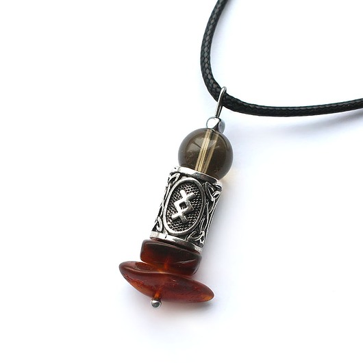 wisiory Równowaga wewnętrzna - Ingwaz Kwarc dymny Brusztyn