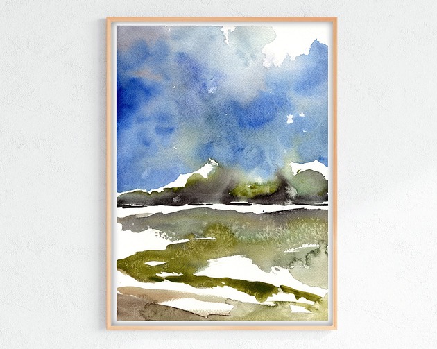 obrazy Oryginalna akwarela. Pejzaż A4