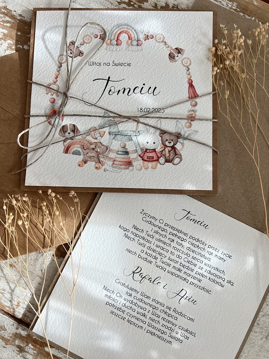 kartki scrapbooking Personalizowana ręcznie robiona kartka na narodziny dziecka