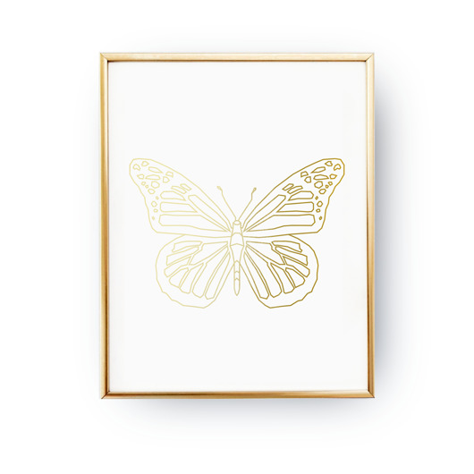 Plakat Geometryczny motyl, Złota Folia ZlotePlakaty