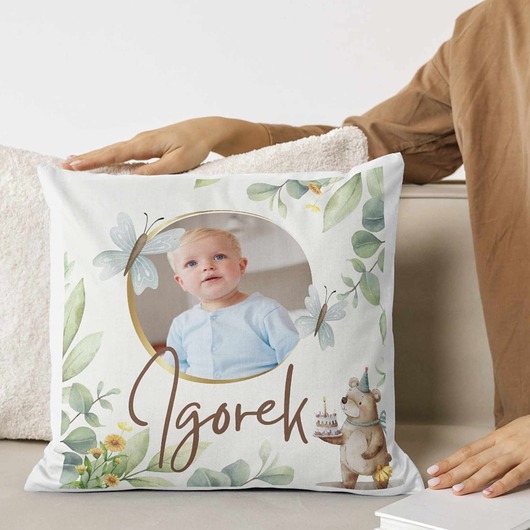 kocyki, kołderki, pościel dla dzieci PODUSZKA personalizowana z metryczką, chrzest, narodziny, roczek