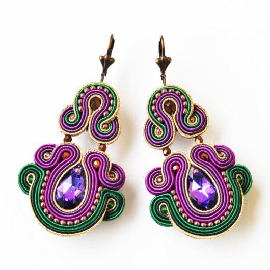 kolczyki soutache Sutaszowe kolczyki FINOLIS