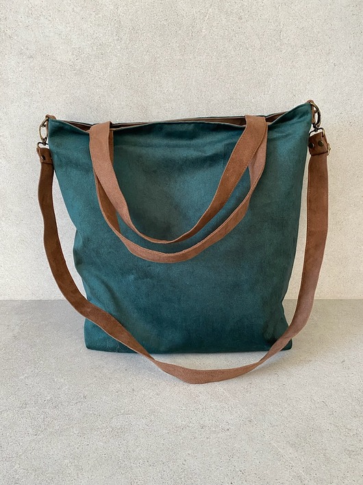 torby na ramię Torba na ramię XXL - butelkowa zieleń, brąz