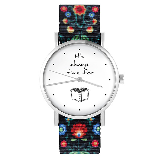 zegarki damskie Zegarek - Book time - folk czarny, nato