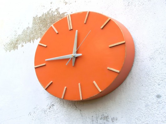 Zegar ścienny ORANGE - duzy rozmiar - 30,5 cm Clock Wood Studio
