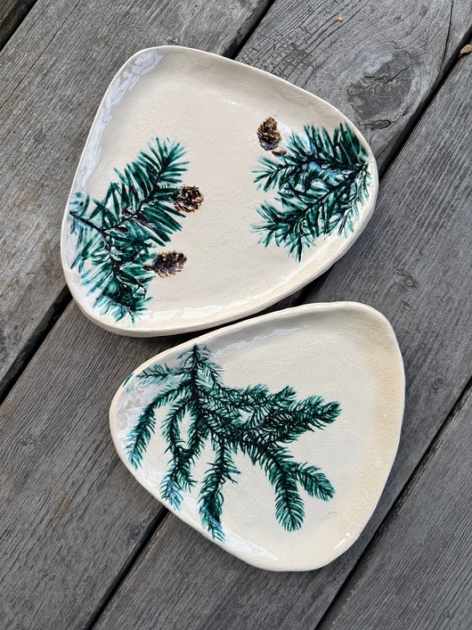 deski do krojenia i tace Talerzyki świąteczne