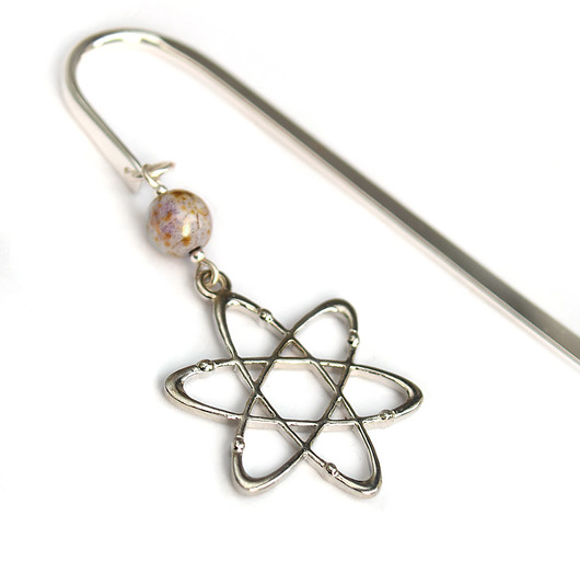 Atom -zakładka dla fizyka lub chemika Hundred Bookmarks