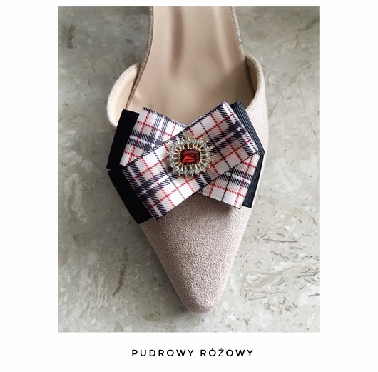 klipsy do butów Biżuteryjne  Klipsy do butów w kratę NEW
