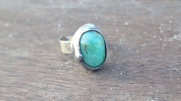 pierścionki - różne Chryzopraz - pierścionek regulowany