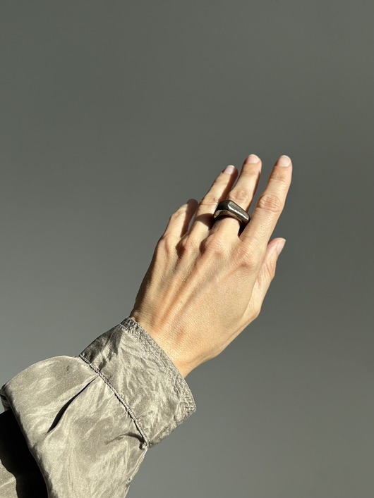 pierścionki - różne Pierścionek 03 ceramiczny srebrno brązowy, statement ring