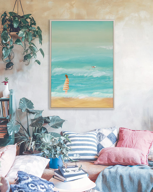 plakaty Plakat Nad morzem z psem