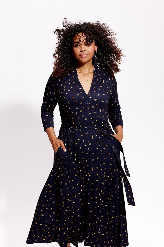 sukienki midi damskie LIBERTY DRESS print space dots