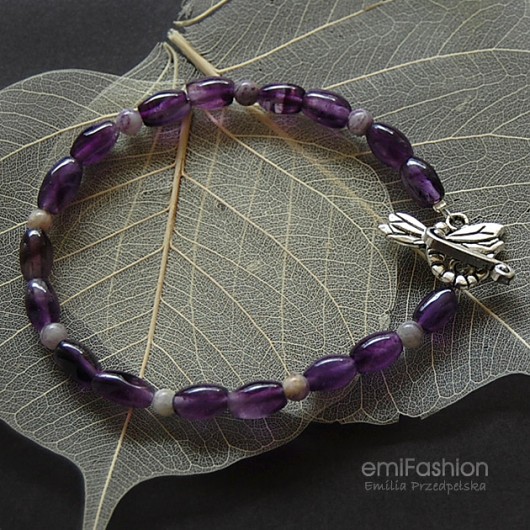 Ametyst i Czaroit - ważka MAREMI Jewelry