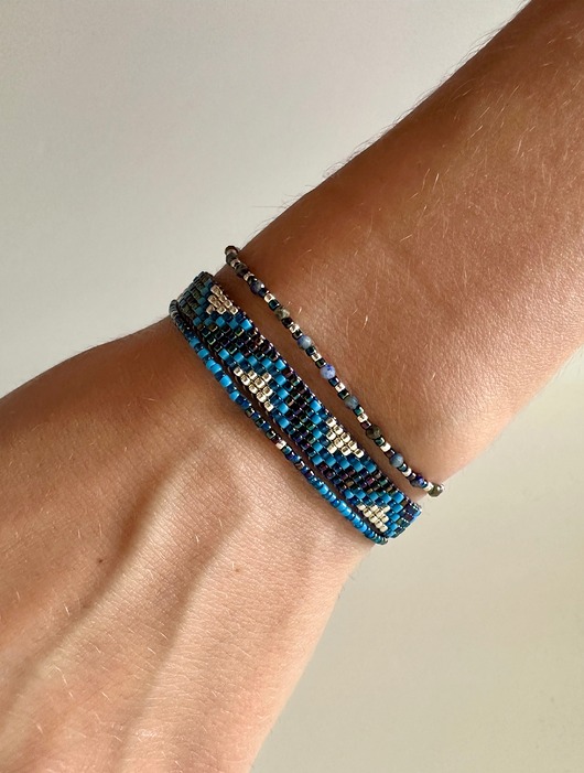 bransoletki z kamieni naturalnych Zestaw bransoletek z lapis lazuli