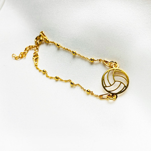 bransoletki złote Bransoletka z piłką do siatkówki,  złocona