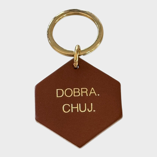 breloki Brelok skórzany "Dobra. Chuj."